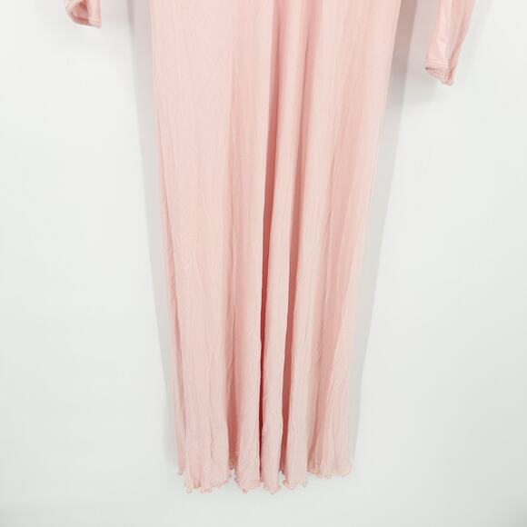 I.Magnin Barbiecore Vintage Modal Blend Lounge House Maxi Dress Size S Pink - Picture 3 of 8